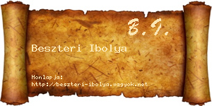 Beszteri Ibolya névjegykártya